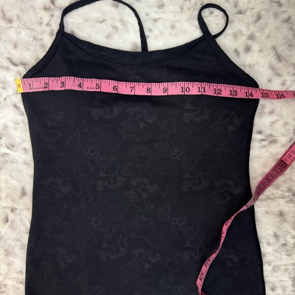 Lululemon tank top seashell π beach ocean theme black with mesh chest accent - Picture 5 of 6